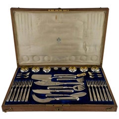 20th Century Imperial Russian Silver Caviar and Fish Cutlery Set, circa 1900