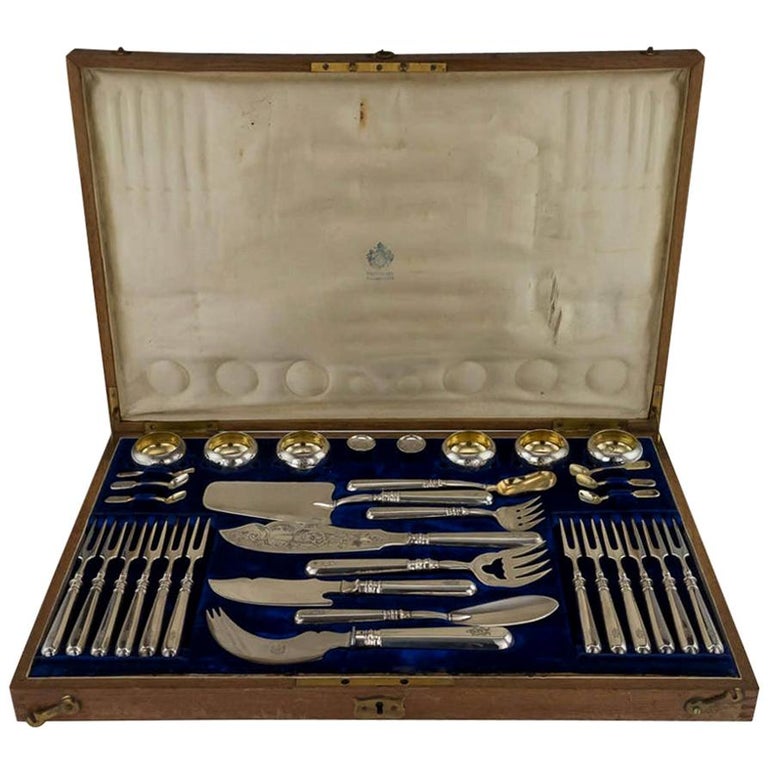 20th Century Imperial Russian Silver Caviar and Fish Cutlery Set, circa 1900 For Sale