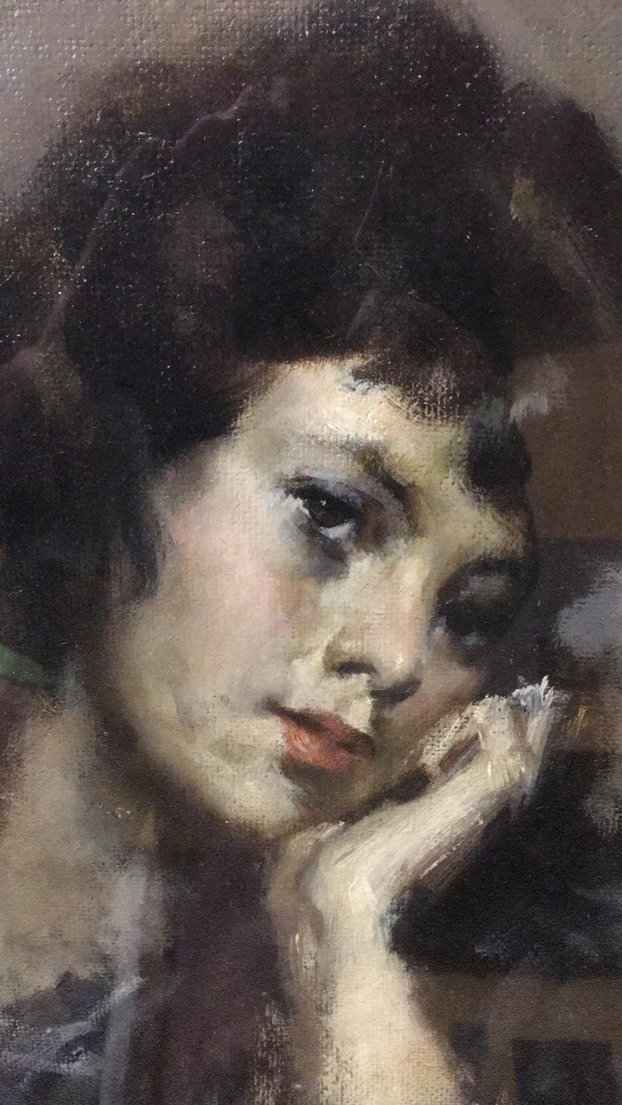 20th Century Important Italian Artist Portrait of a Girl, Dated 1959s an Signed 1