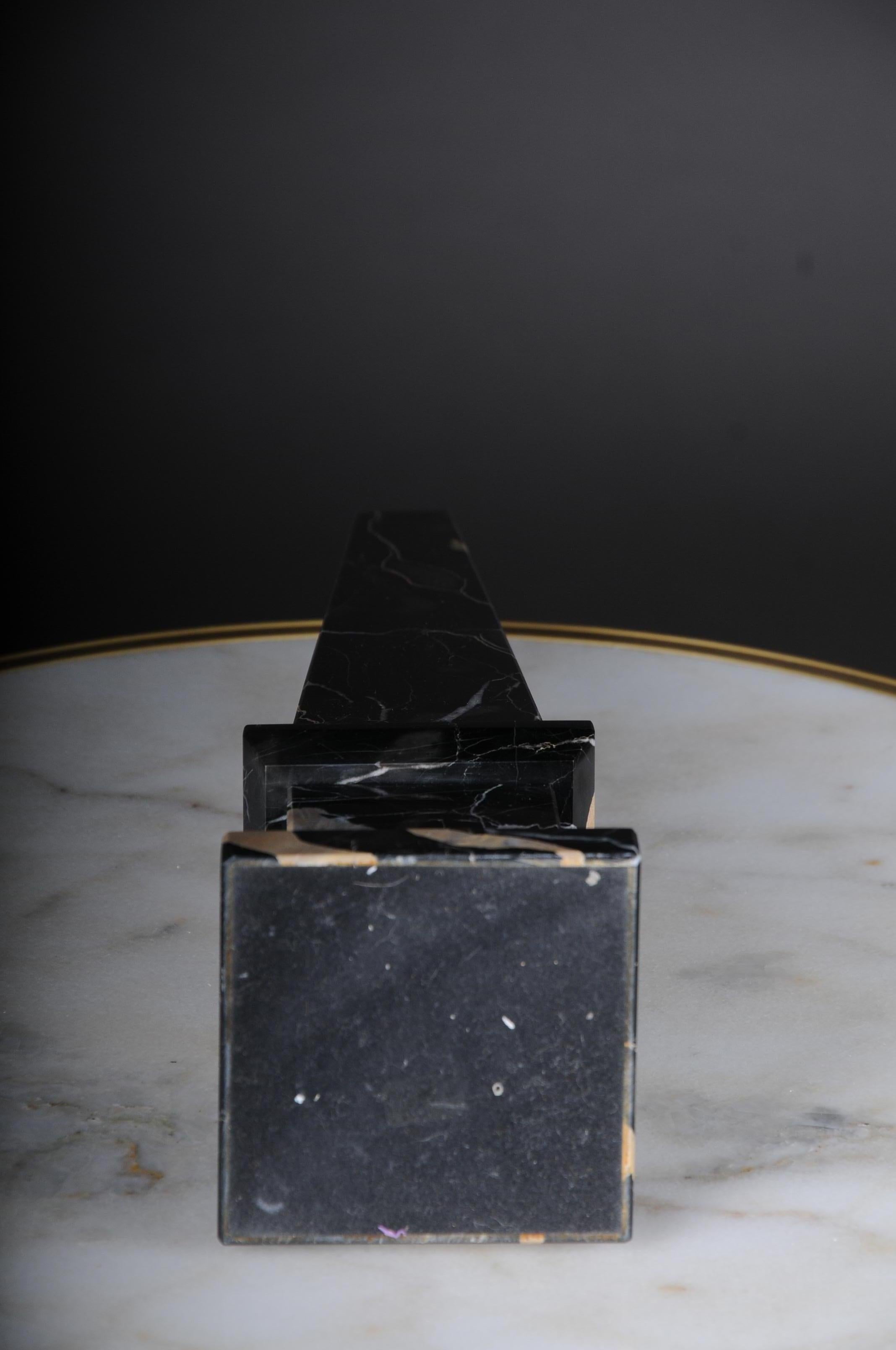 20th Century Imposing Black Marble Obelisk, Neoclassicism Style 4