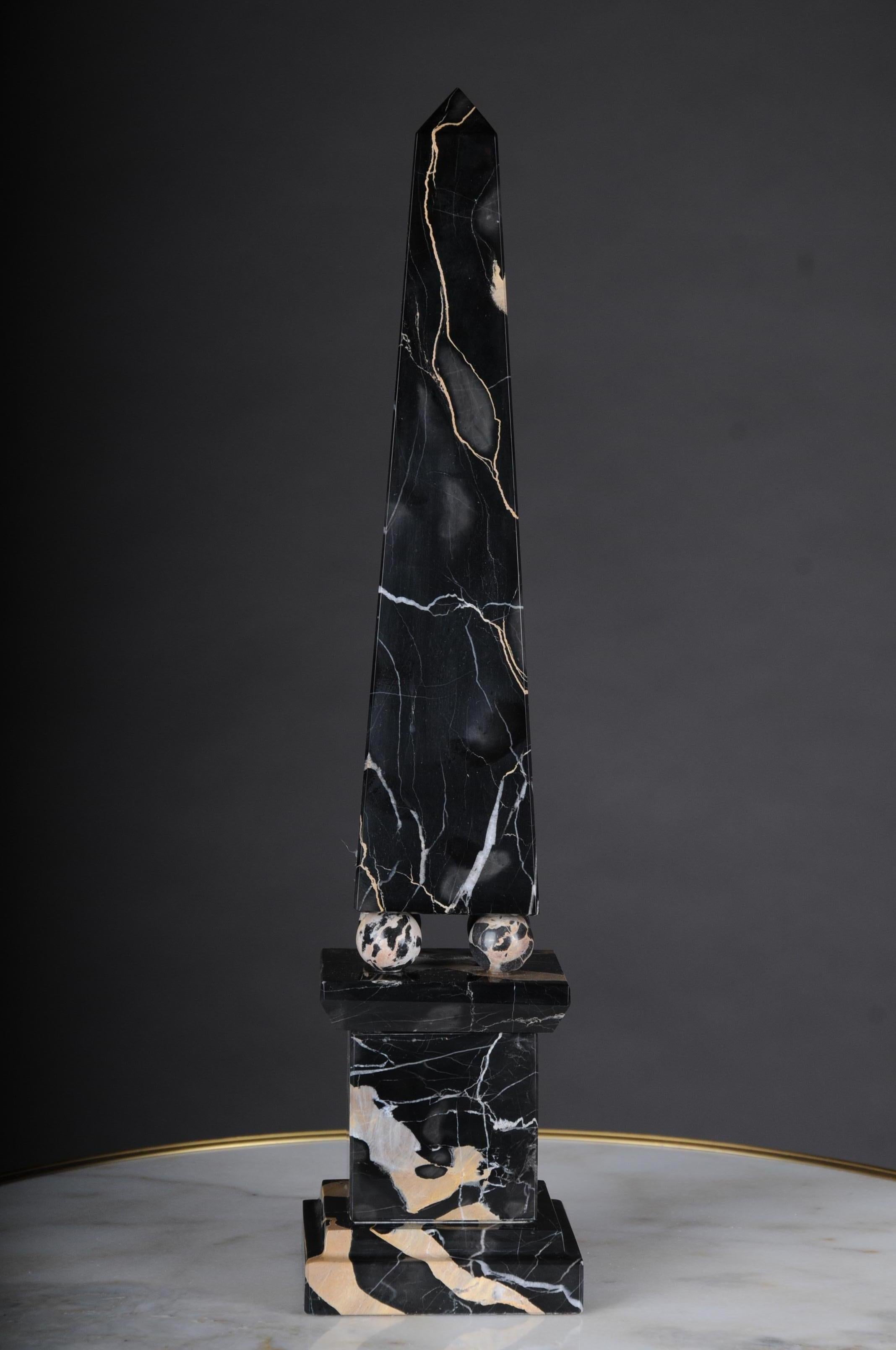 20th Century Imposing Black Marble Obelisk, Neoclassicism Style 3