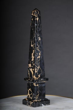20th Century Imposing Black Marble Obelisk, Neoclassicism Style No. 2