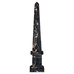20th Century Imposing Black Marble Obelisk, Neoclassicism Style No. 2
