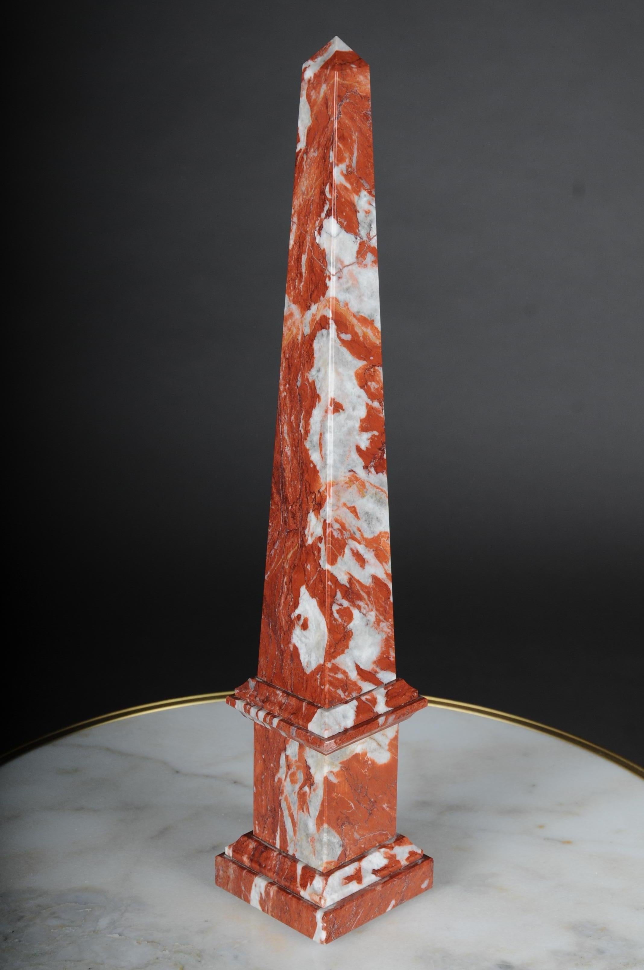 20th Century Imposing Red Obelisk, Neoclassicism Style No. 4 3