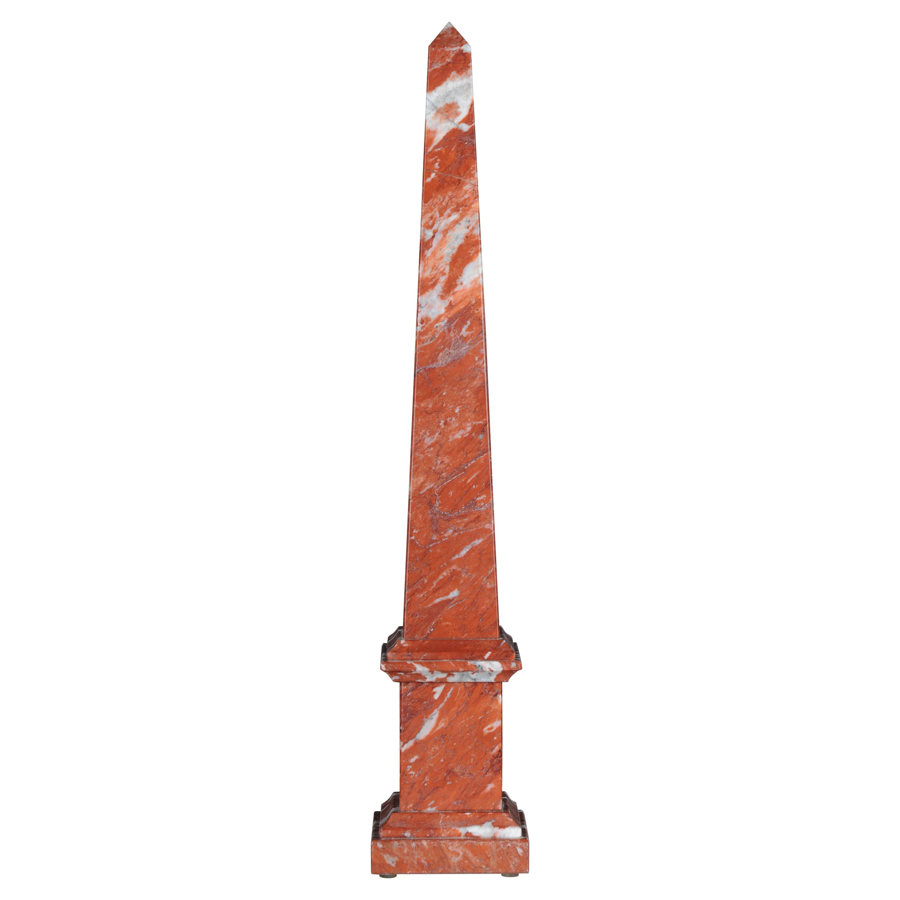 20th Century Imposing Red Obelisk, Neoclassicism Style No. 4