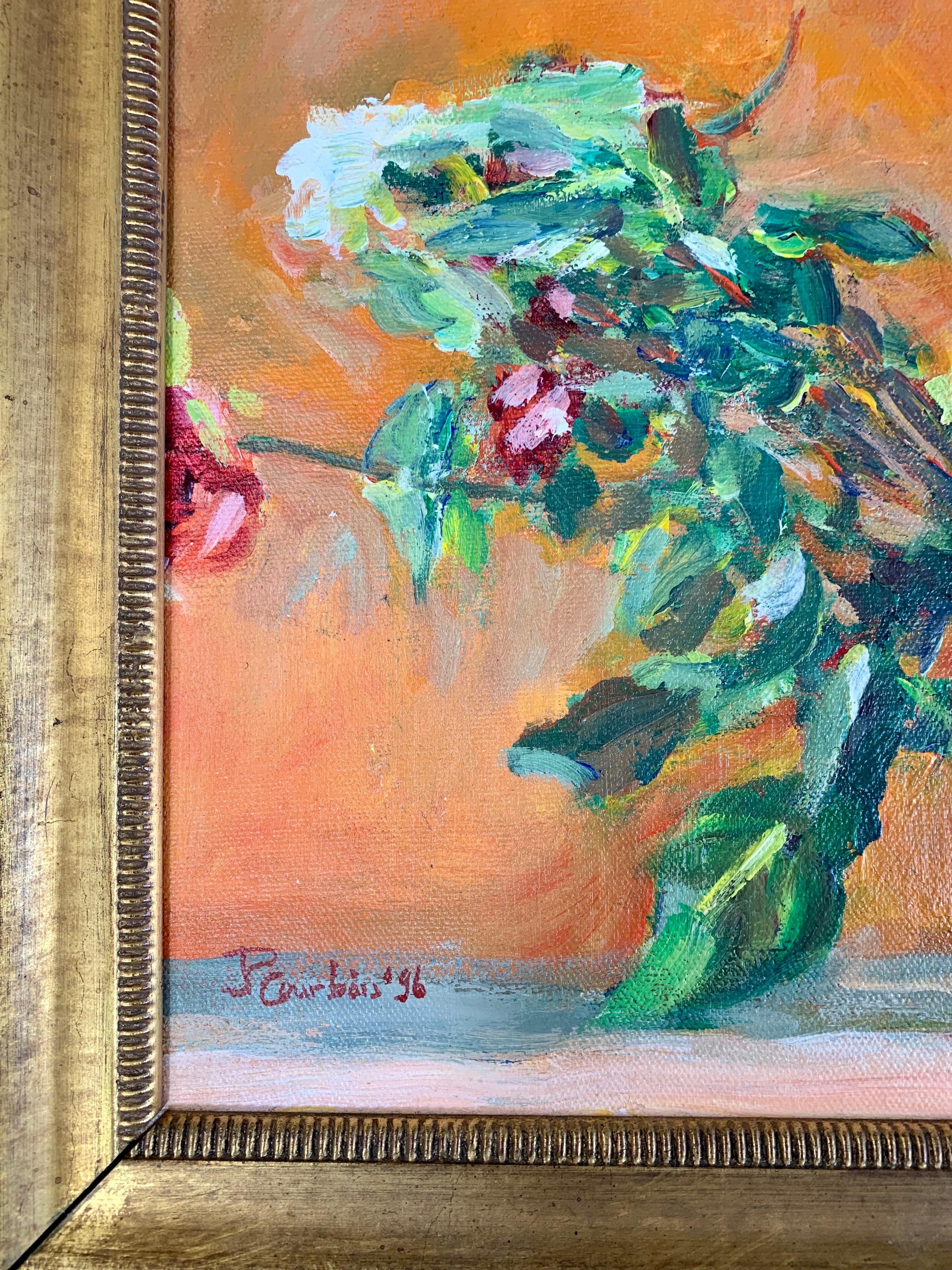 Expressionist 20th Century Impressionist Floral Still Life - Signed For Sale