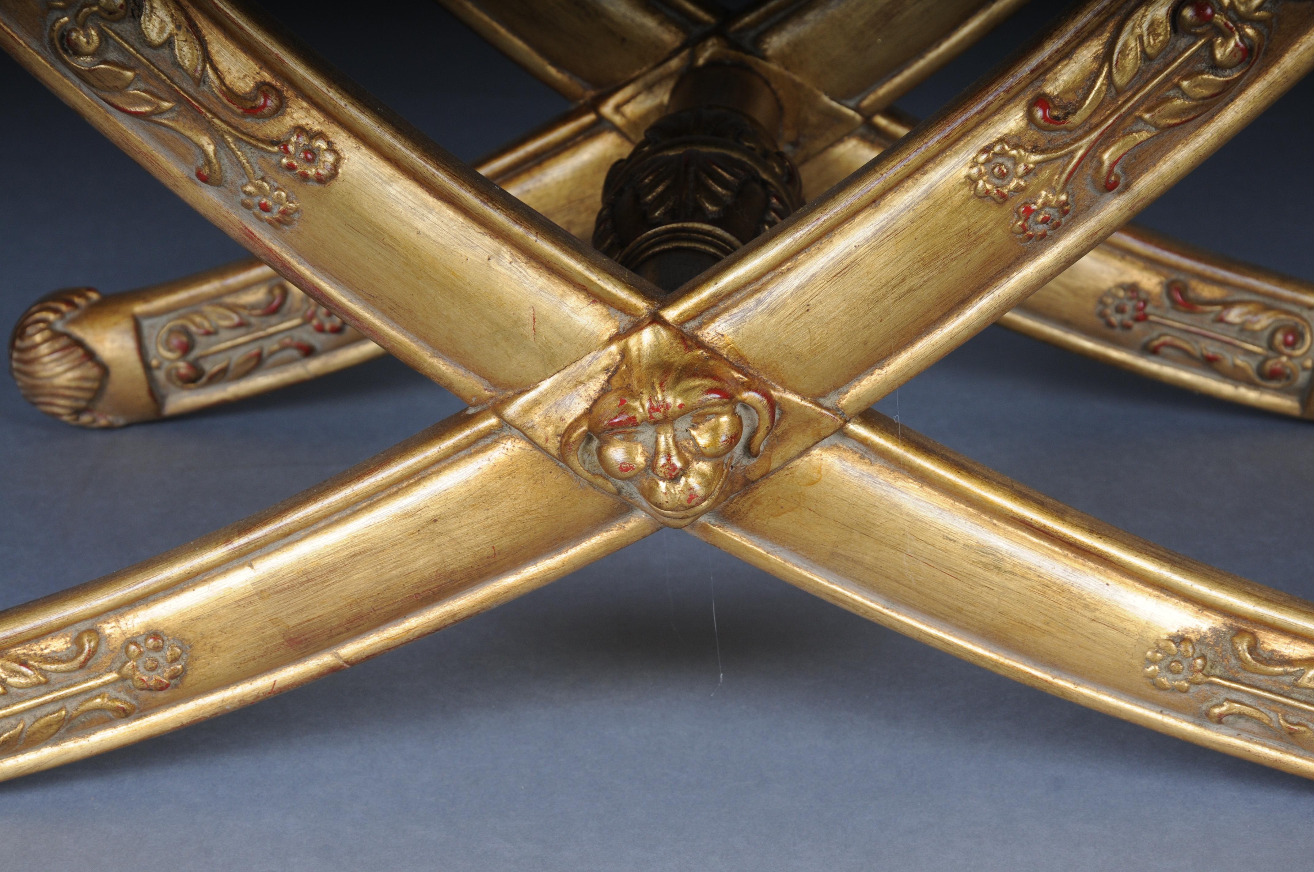 Sgabello a sciabola dell'Impero francese del XX secolo, legno di faggio, oro. in vendita 5