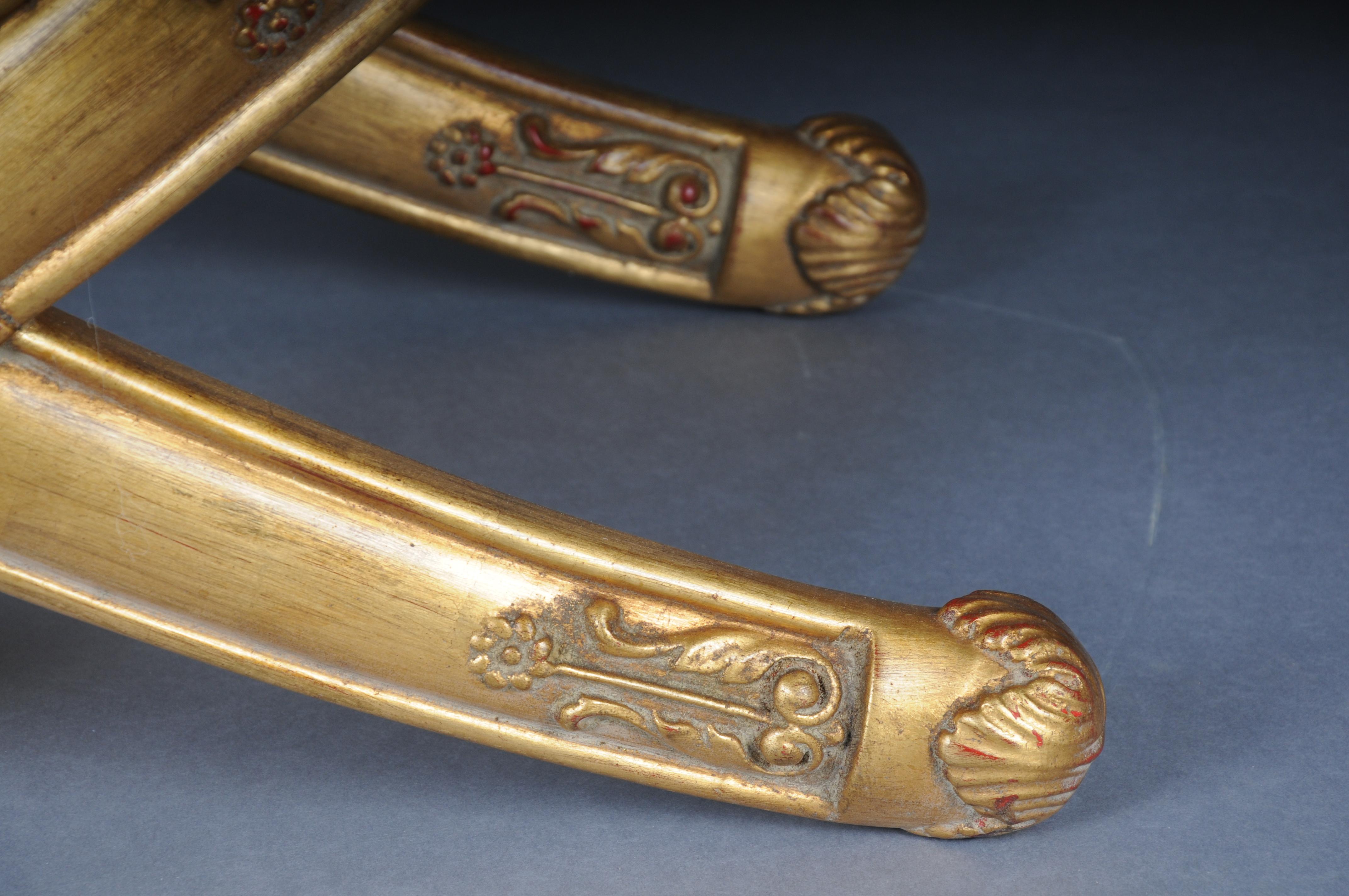 Sgabello a sciabola dell'Impero francese del XX secolo, legno di faggio, oro. in vendita 6