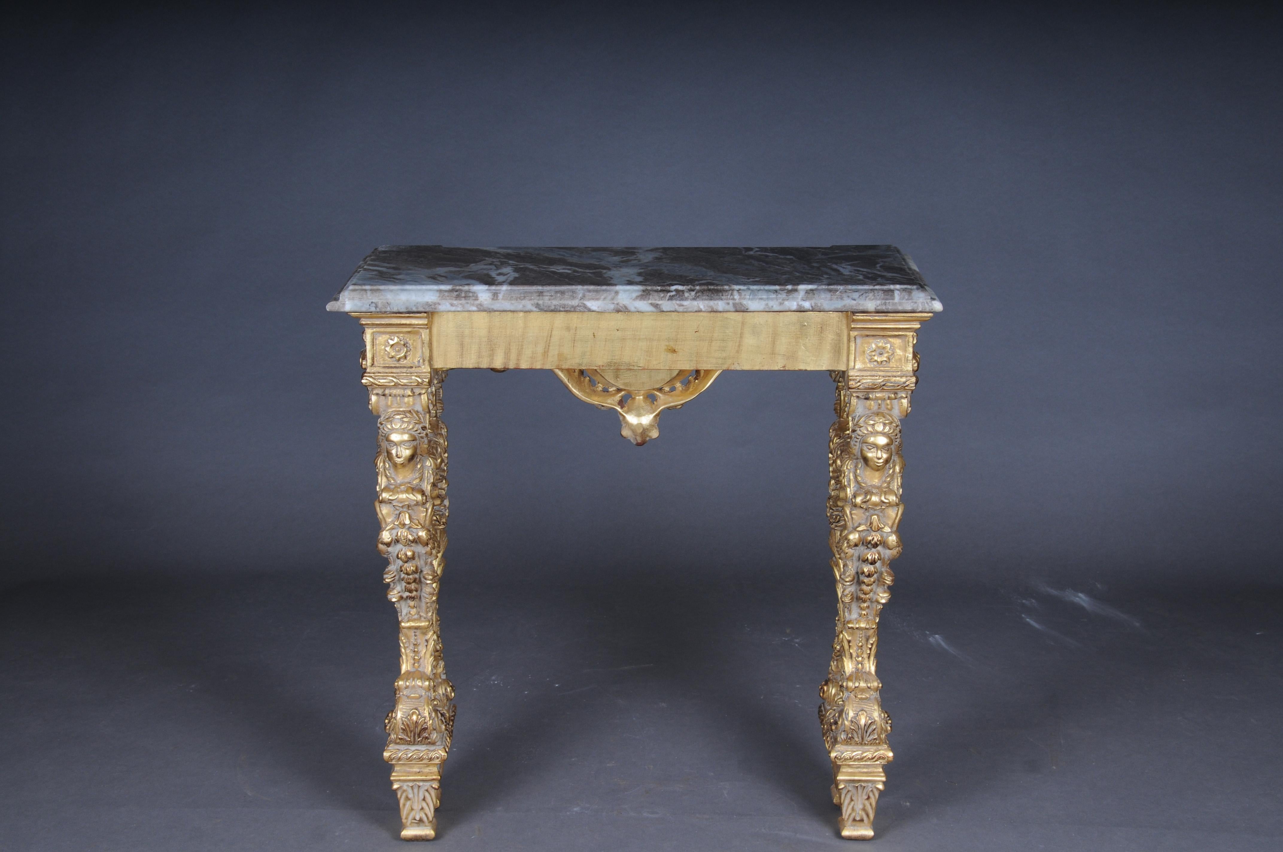 20th Century Impressive wall console gilded with marble, model after F. Linke #2 For Sale 14