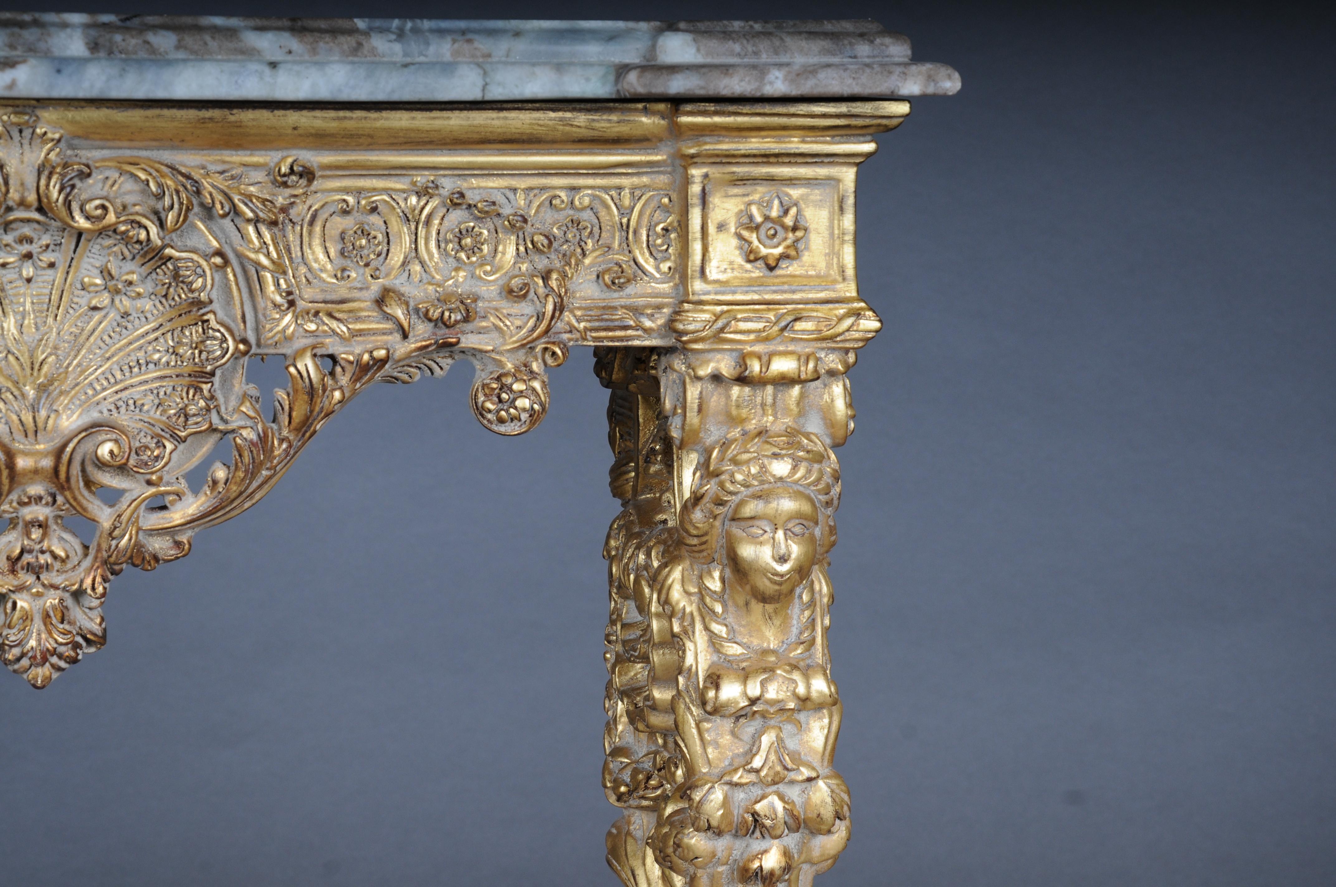 20th Century Impressive wall console gilded with marble, model after F. Linke #2 For Sale 3