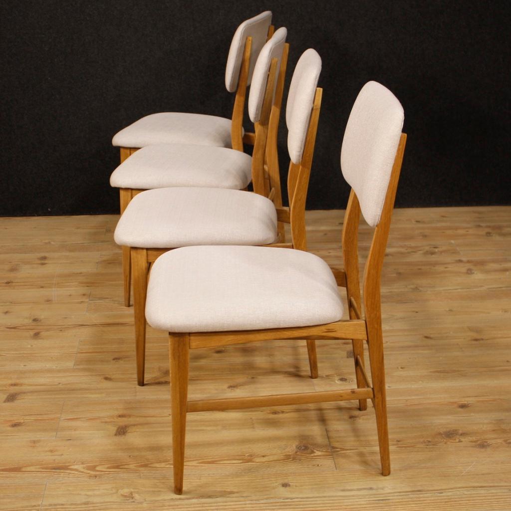 4 italienische Designstühle aus grauem Stoff des 20. Jahrhunderts, 1950 6