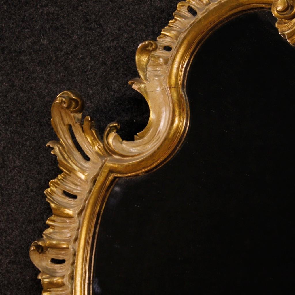 20th Century Lacquered And Gilded Wood Italian Console With Mirror, 1960  1