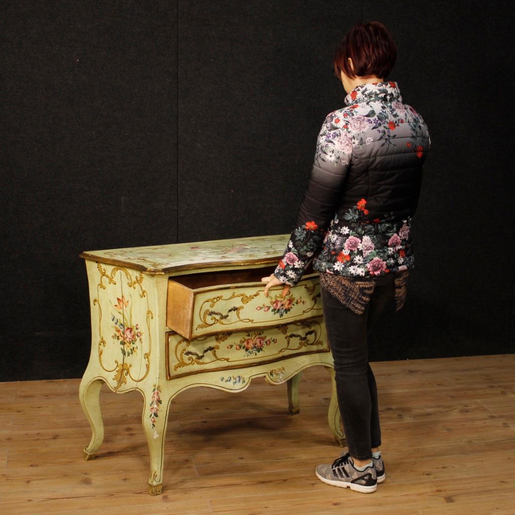 Italian 20th Century Lacquered And Painted Wood Venetian Dresser, 1960 