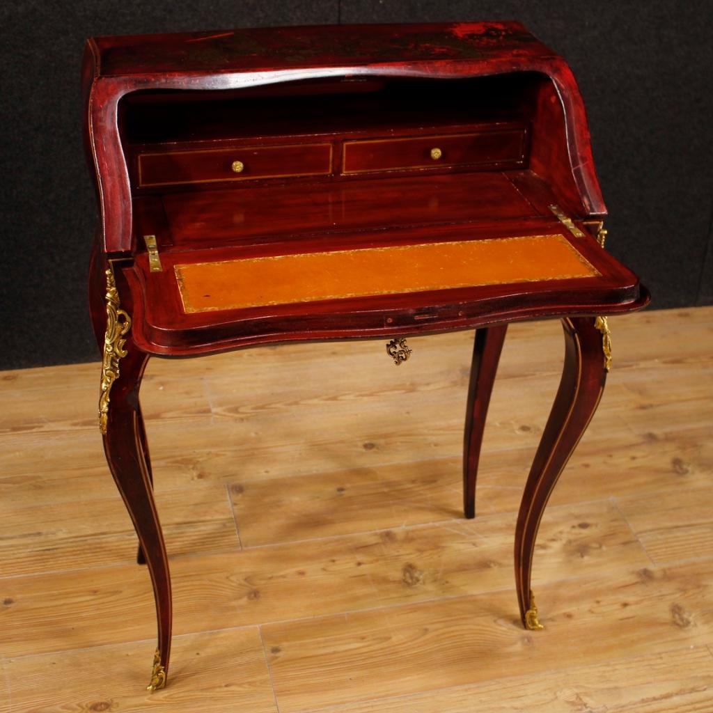 20th Century Lacquered Chinoiserie Wood French Bureau, 1950 3