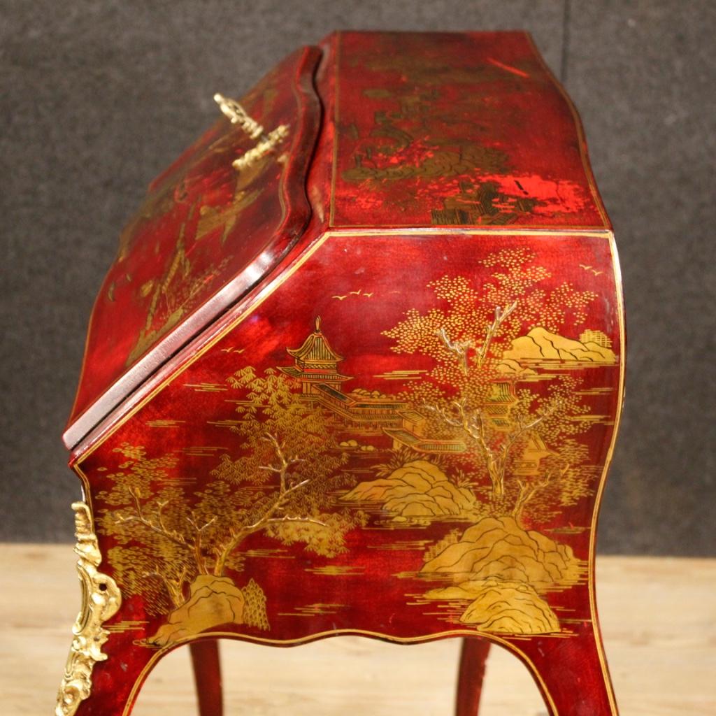 20th Century Lacquered Chinoiserie Wood French Bureau, 1950 4