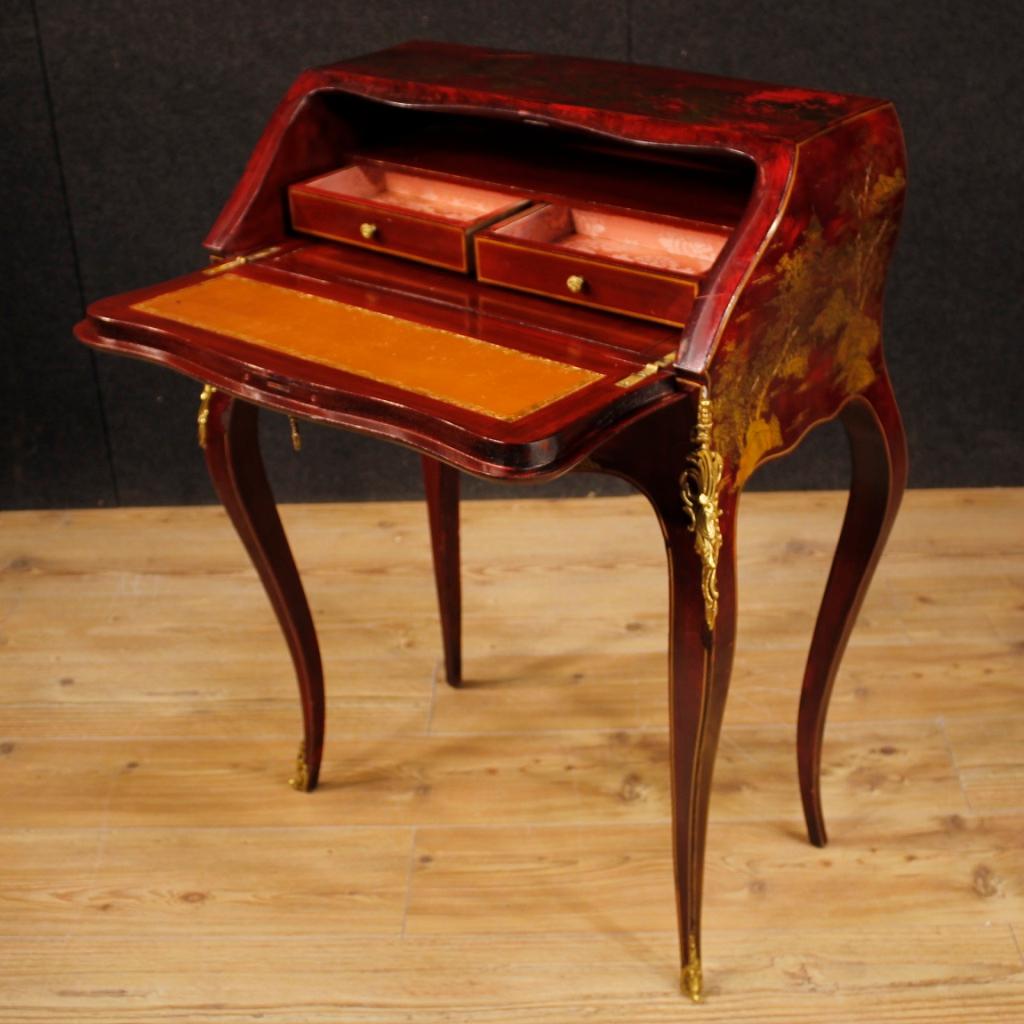 20th Century Lacquered Chinoiserie Wood French Bureau, 1950 (Französisch)