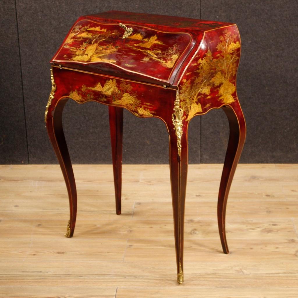 20th Century Lacquered Chinoiserie Wood French Bureau, 1950 2