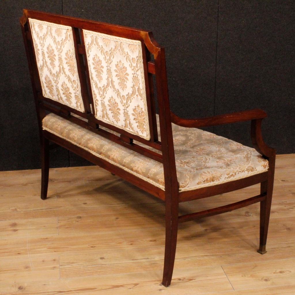 20th Century Mahogany Wood and Velvet French Art Deco Sofa, 1930  7