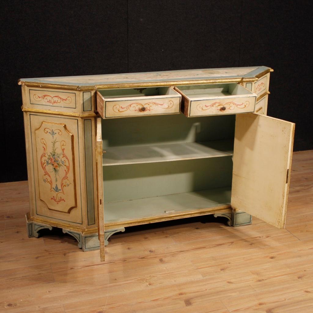 Venezianisches Sideboard aus bemaltem und vergoldetem Holz des 20. Jahrhunderts, 1960 (Italienisch)