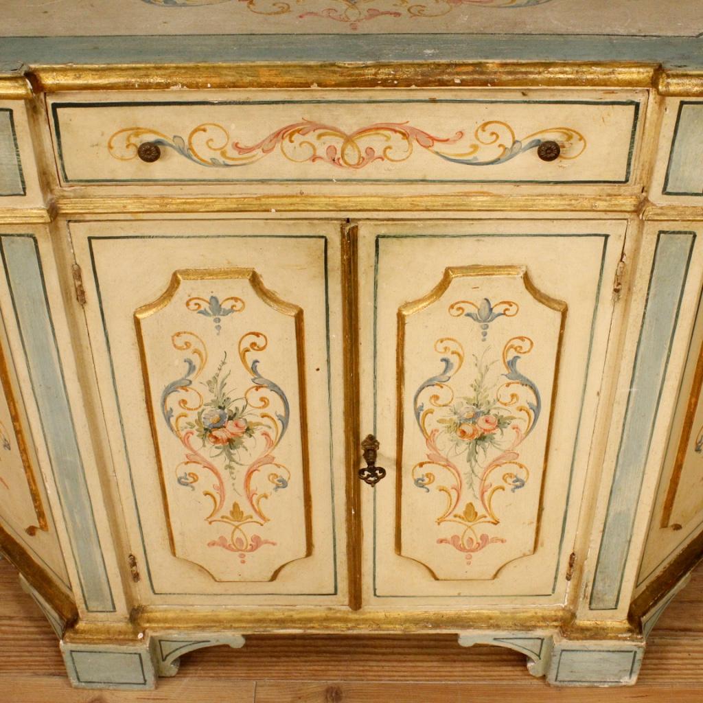 Late 20th Century 20th Century Painted and Gilded Wood Venetian Sideboard, 1970