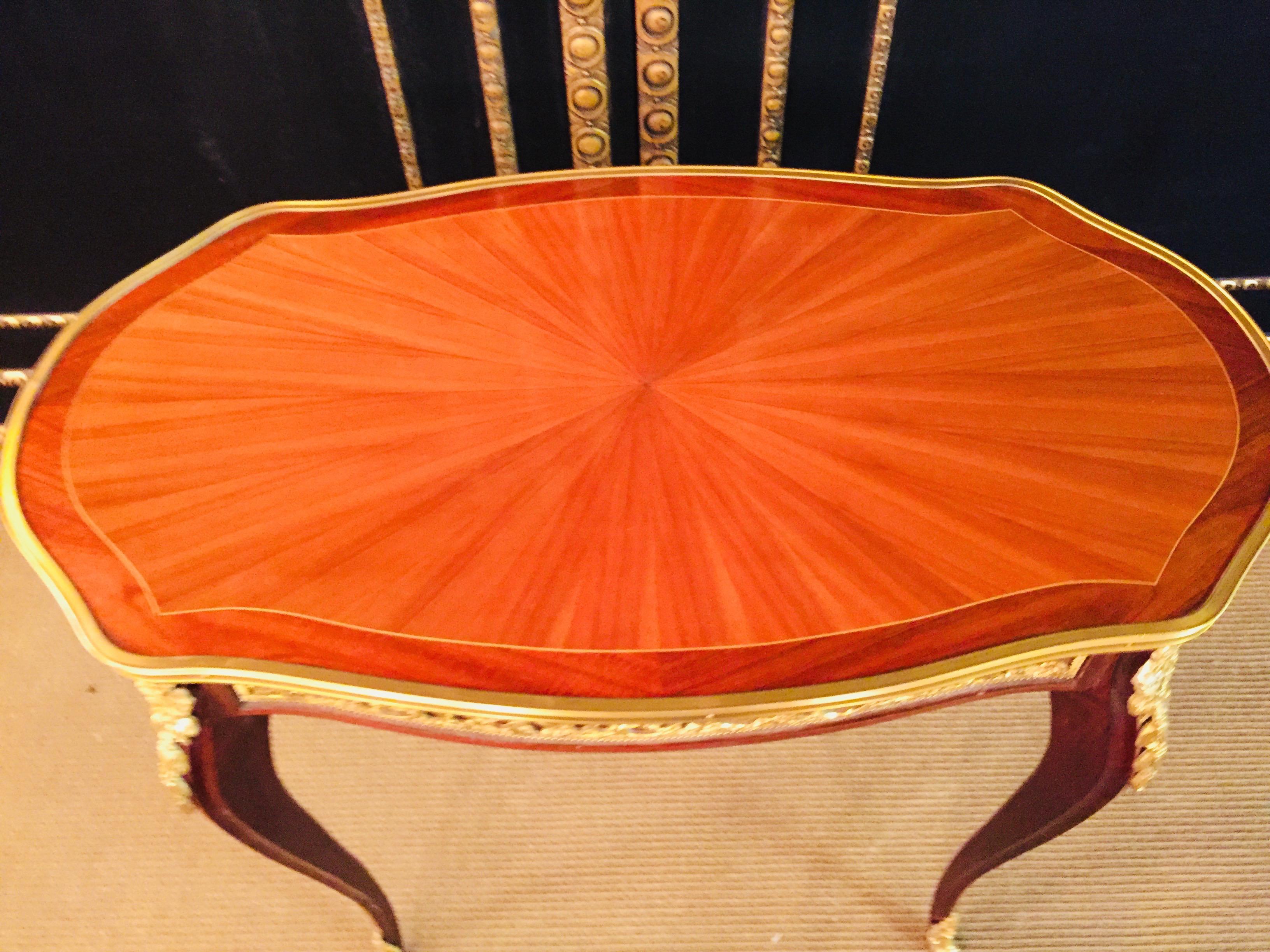 Unique French Salon Table in Transition Style, Rosewood Veneer on Beech 7