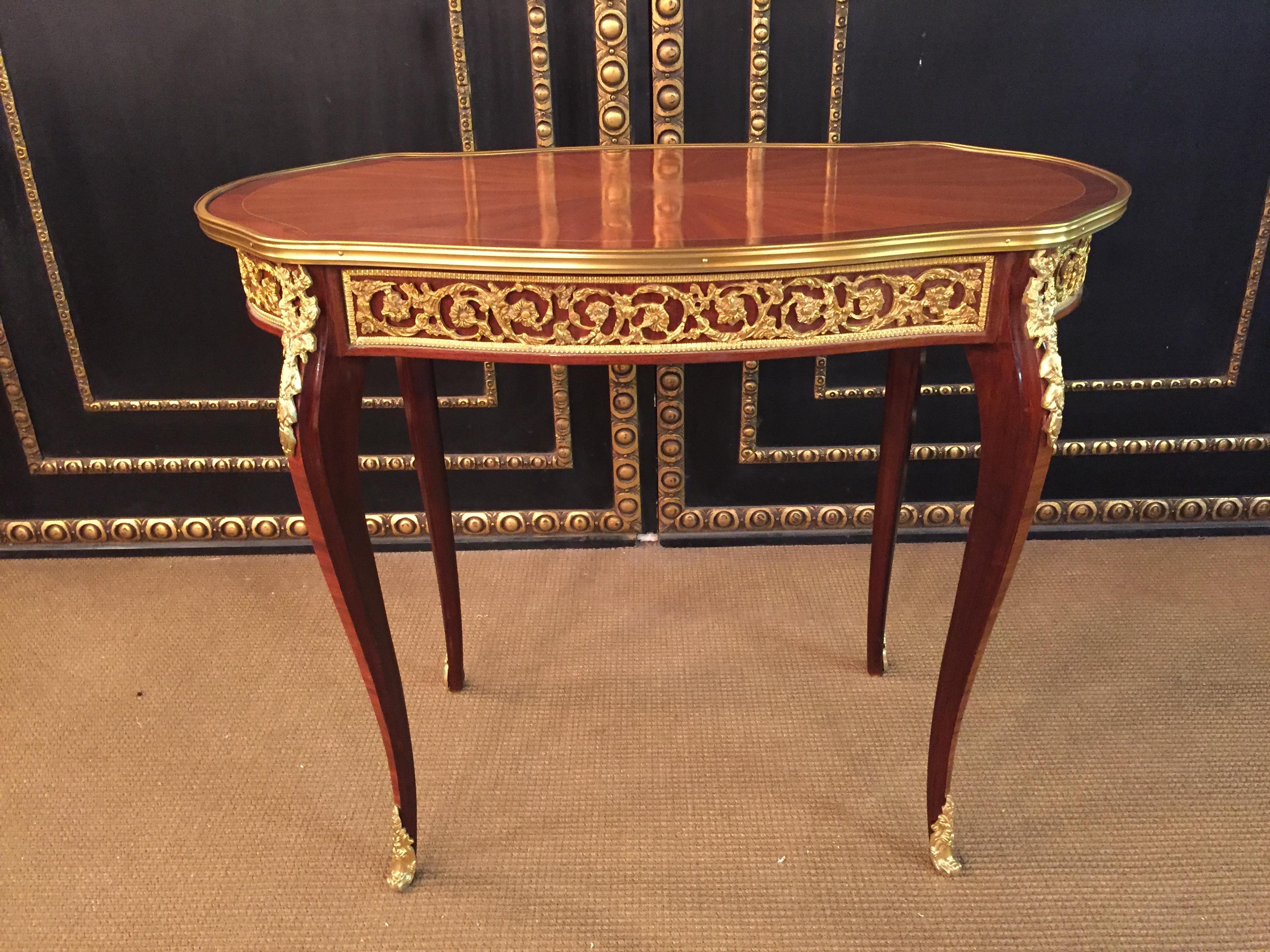 Louis XV Unique French Salon Table in Transition Style, Rosewood Veneer on Beech