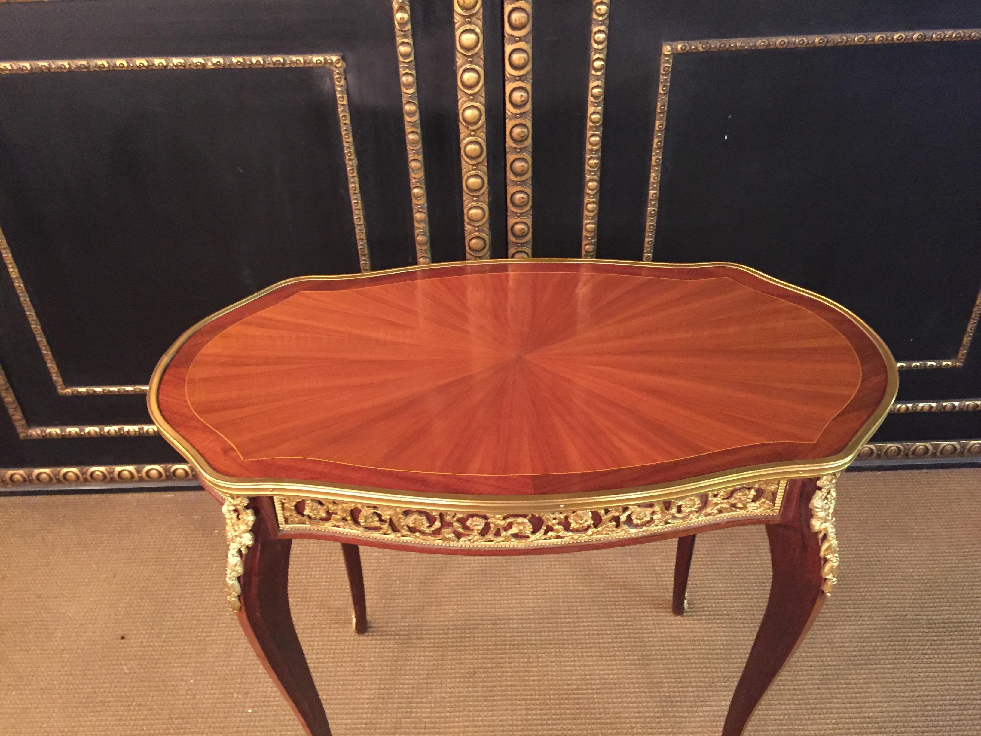 Unique French Salon Table in Transition Style, Rosewood Veneer on Beech In Good Condition In Berlin, DE