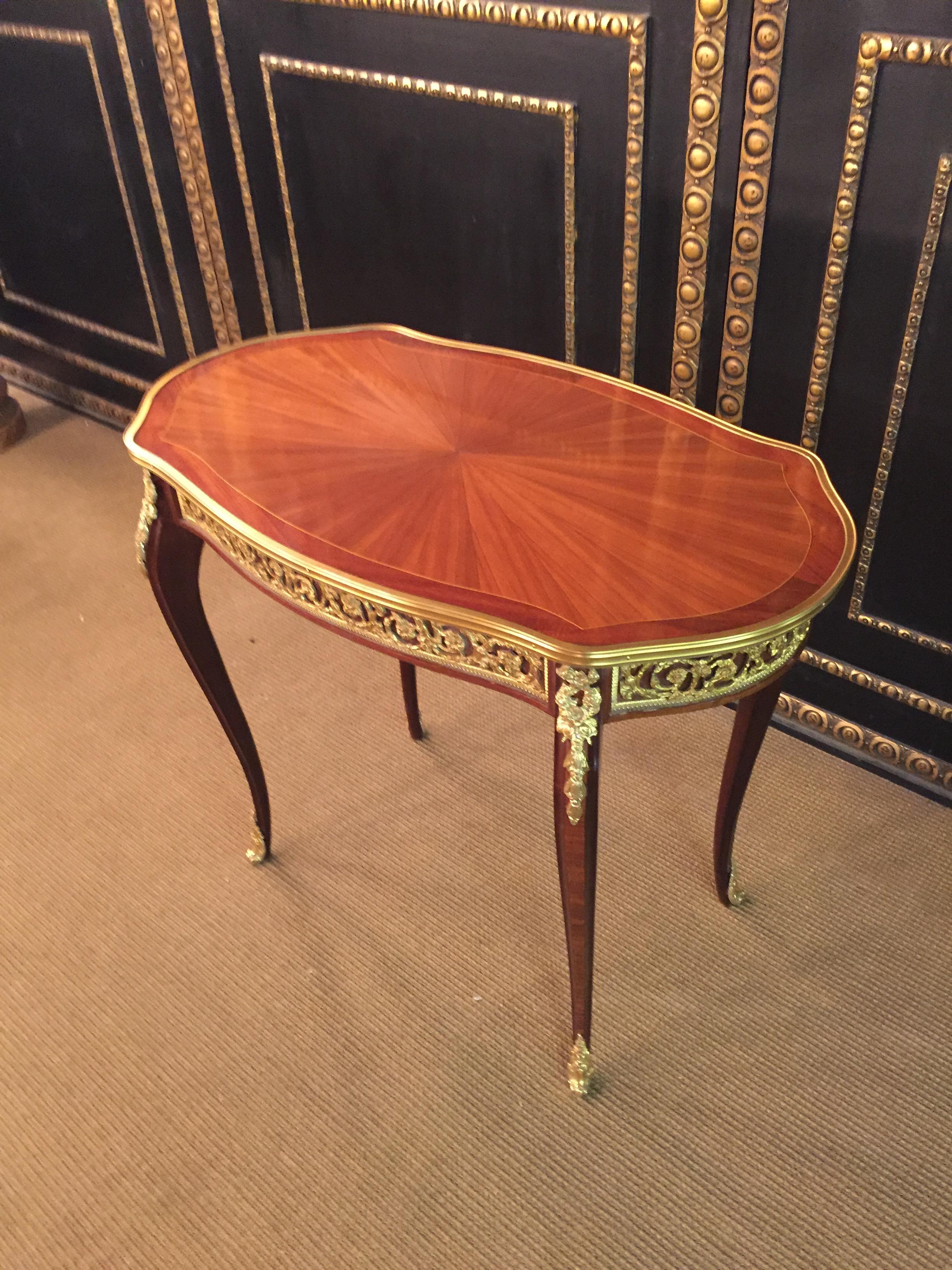 20th Century Unique French Salon Table in Transition Style, Rosewood Veneer on Beech