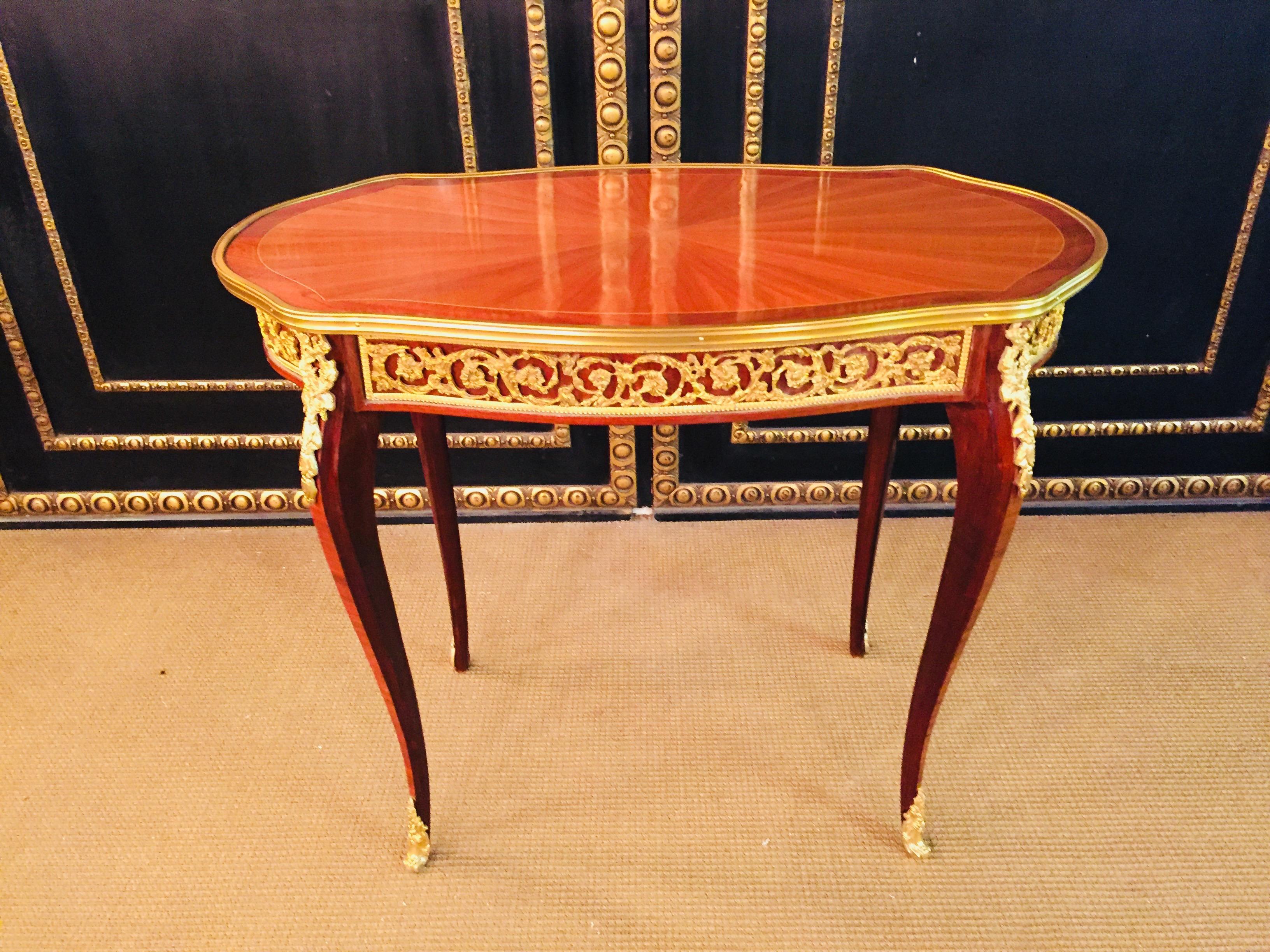Unique French Salon Table in Transition Style, Rosewood Veneer on Beech 2