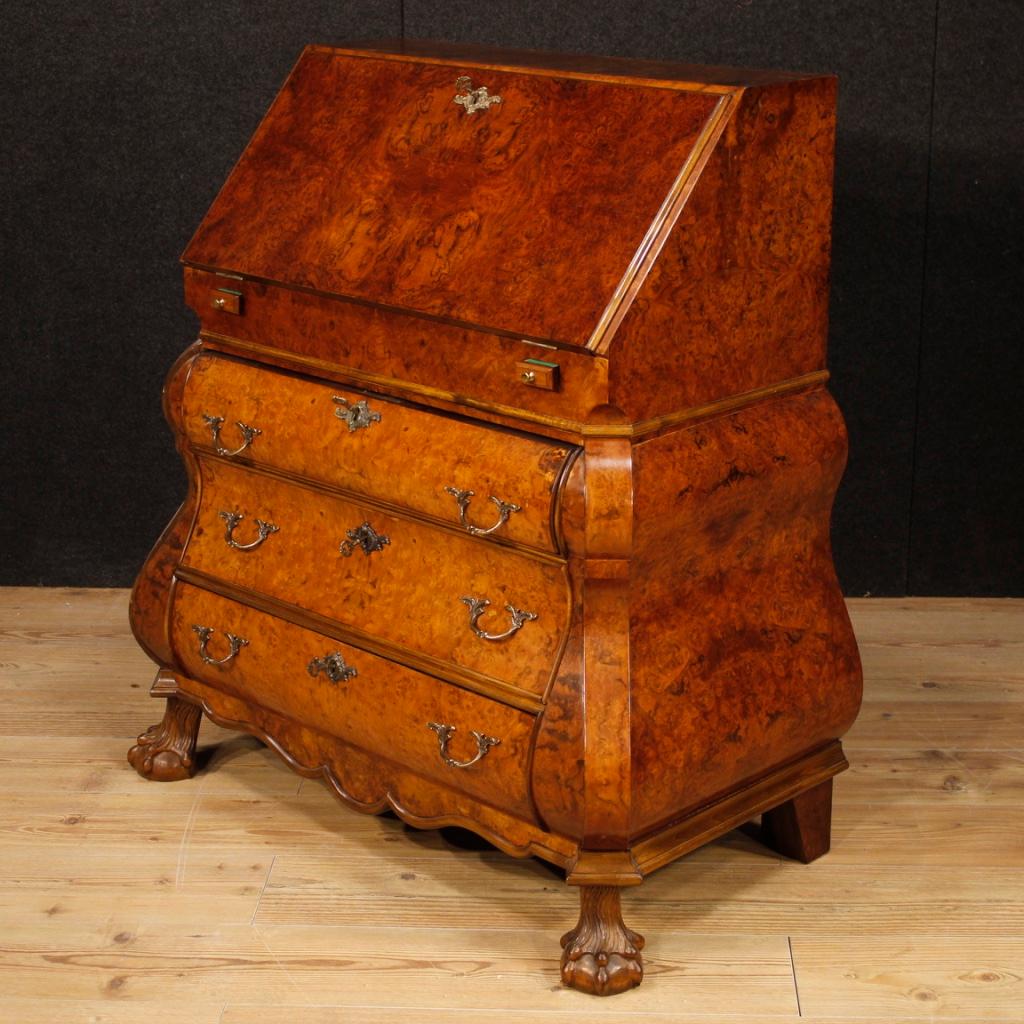 20th Century Walnut, Mahogany, Burl, Maple, Beech Wood Dutch Bureau, 1960  2