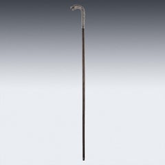 20th Century Indian Cutch Solid Silver Large Cane Handle, circa 1900