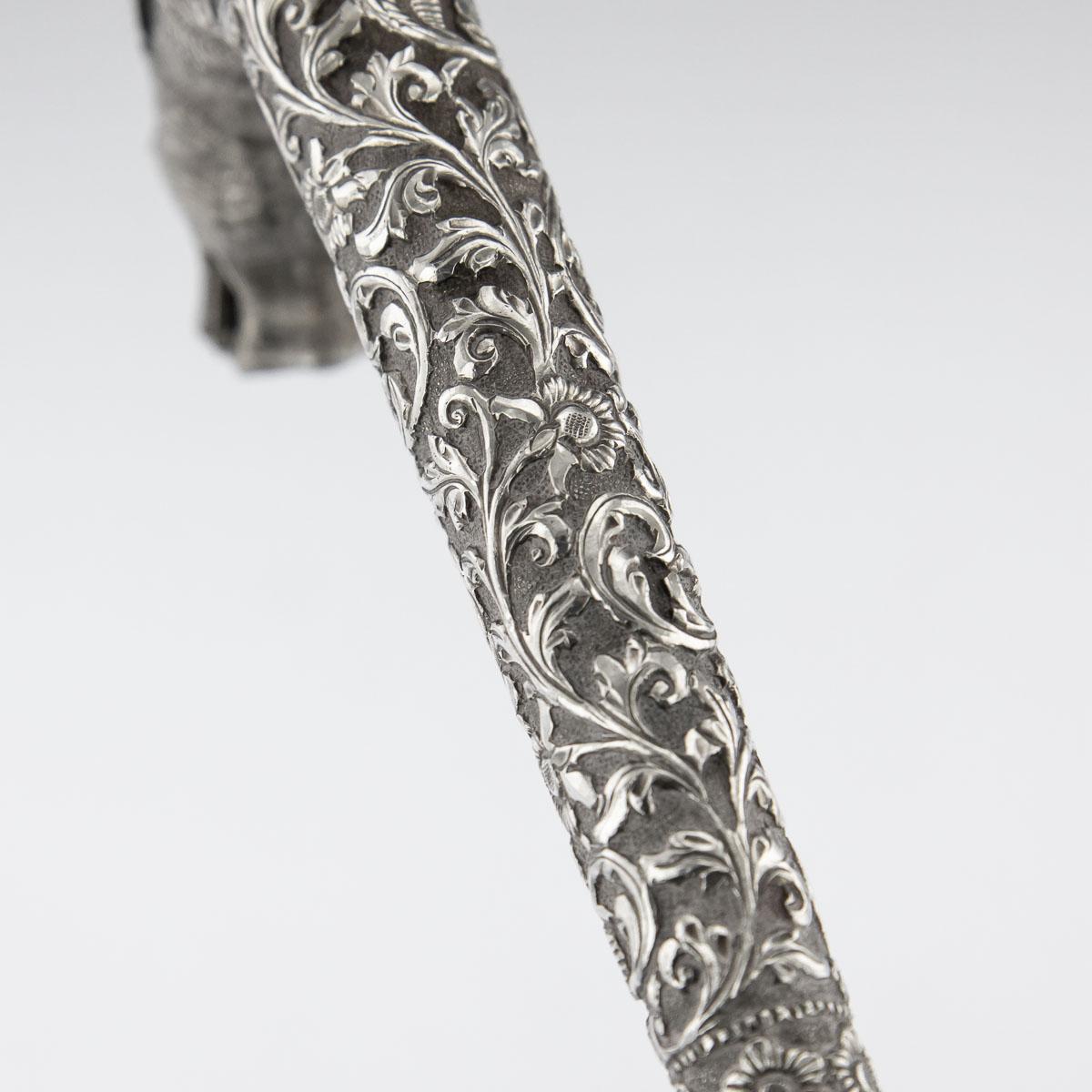 20th Century Indian Cutch Solid Silver Large Cane Handle, circa 1900 2