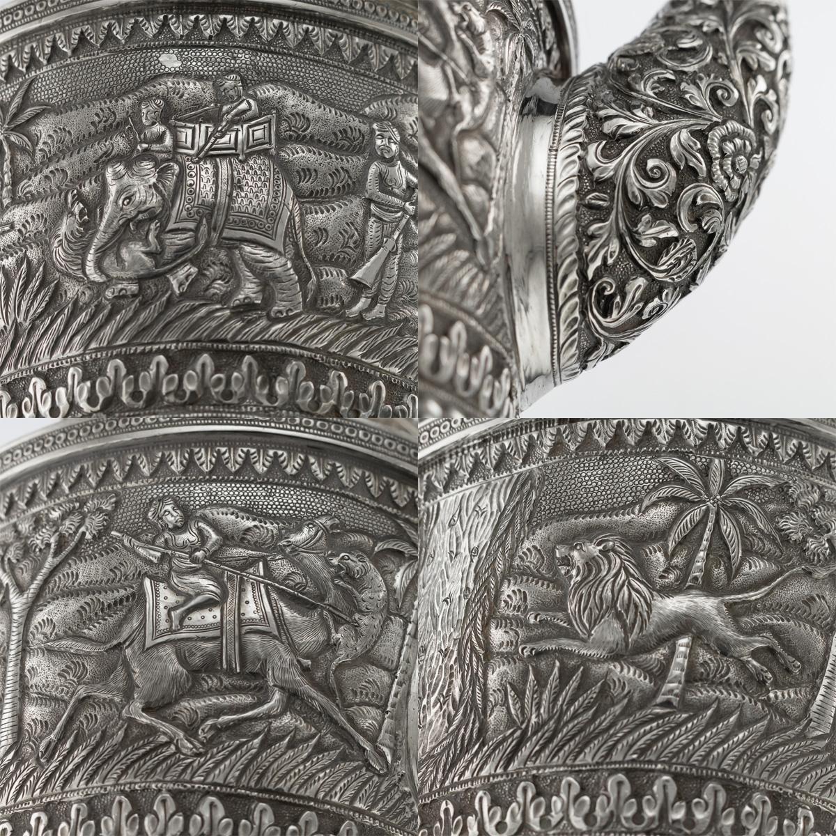 20th Century Indian Karachi-Cutch Solid Silver Tea Set, J Manikrai, circa 1900 7