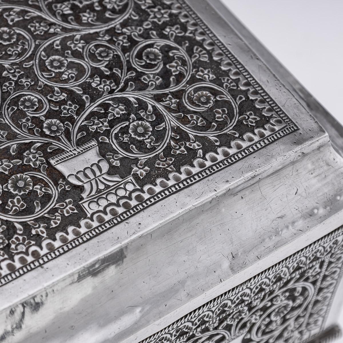 20th Century Indian Kutch Solid Silver Treasure Chest / Casket, c.1900 10