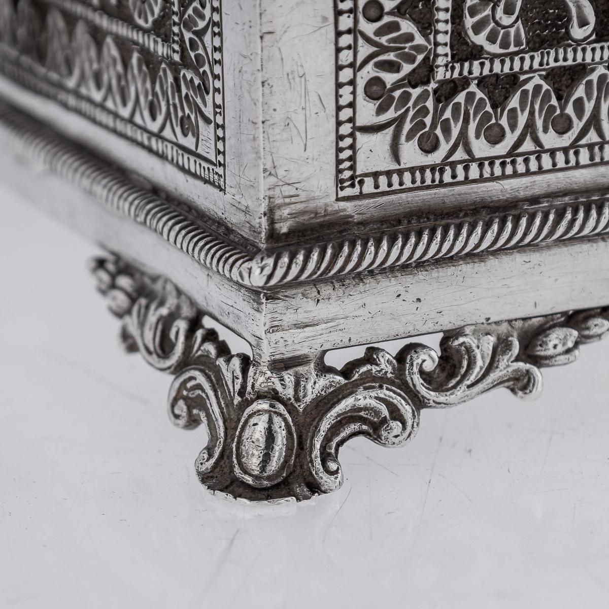 20th Century Indian Kutch Solid Silver Treasure Chest / Casket, c.1900 11