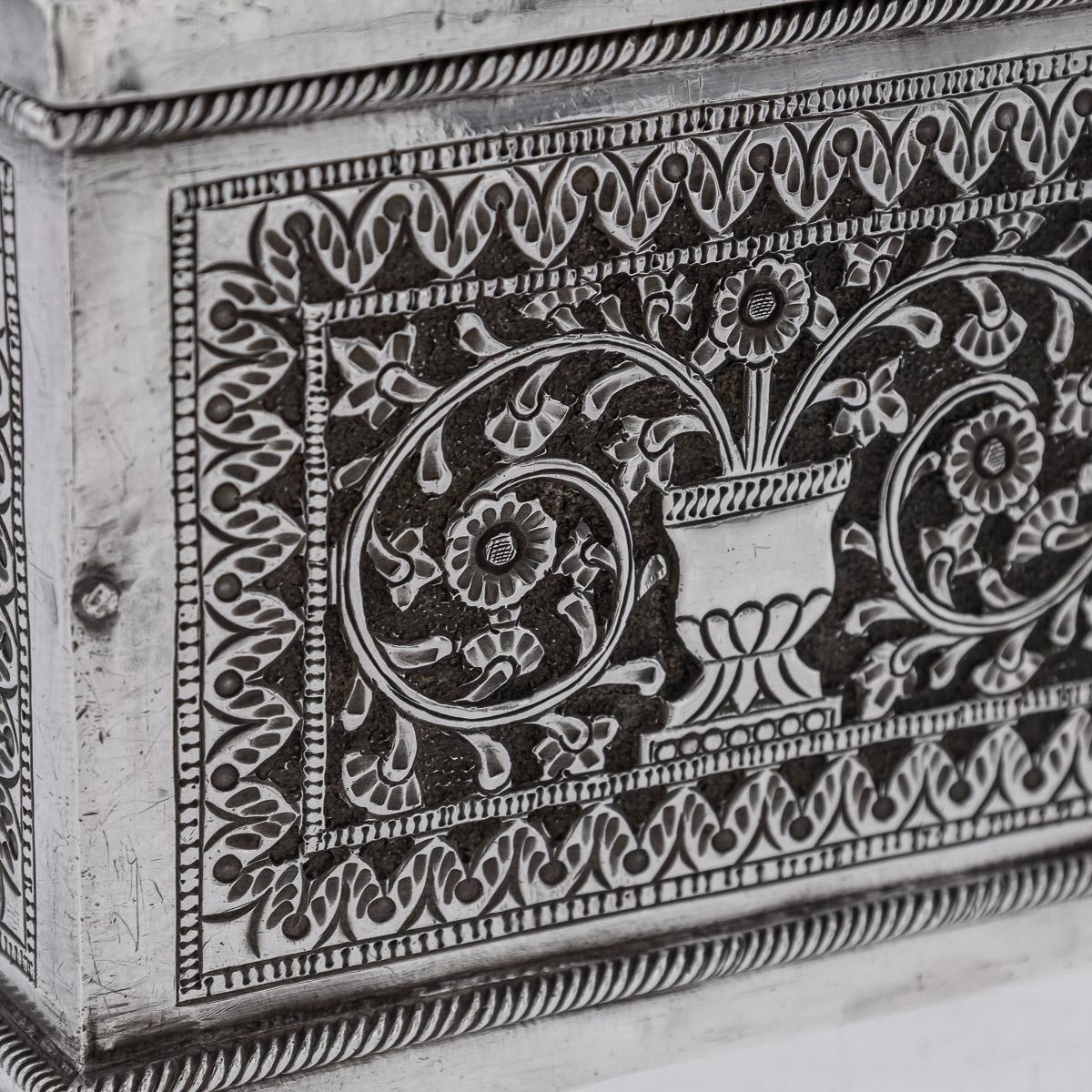 20th Century Indian Kutch Solid Silver Treasure Chest / Casket, c.1900 14