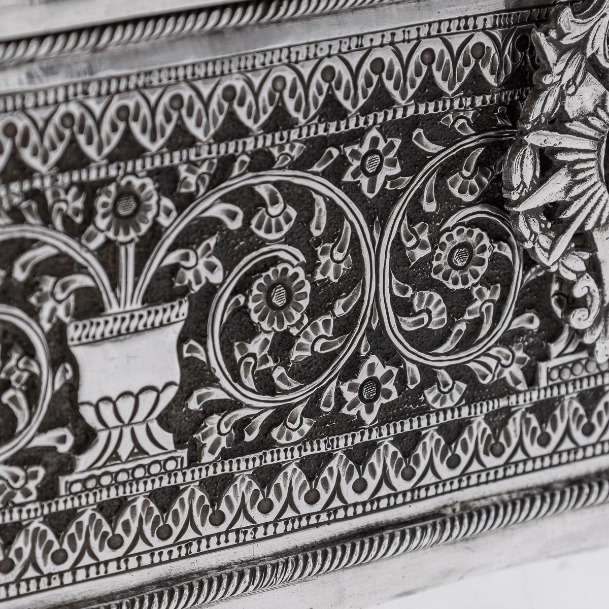 20th Century Indian Kutch Solid Silver Treasure Chest / Casket, c.1900 15