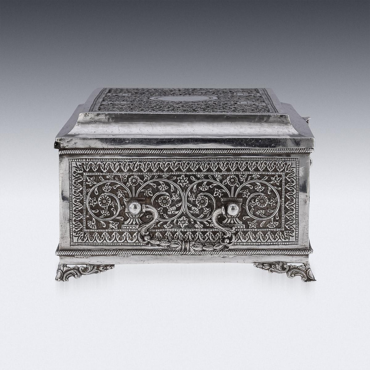 20th Century Indian Kutch Solid Silver Treasure Chest / Casket, c.1900 3
