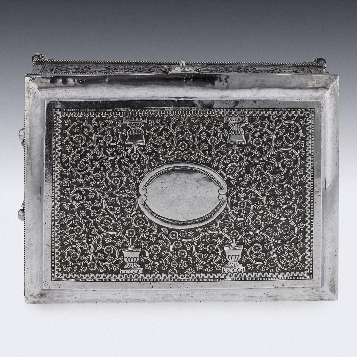 20th Century Indian Kutch Solid Silver Treasure Chest / Casket, c.1900 6