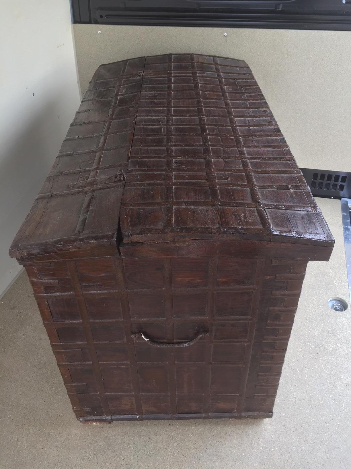 Early 20th Century 20th Century Indian Large Iron and Wood Trunk