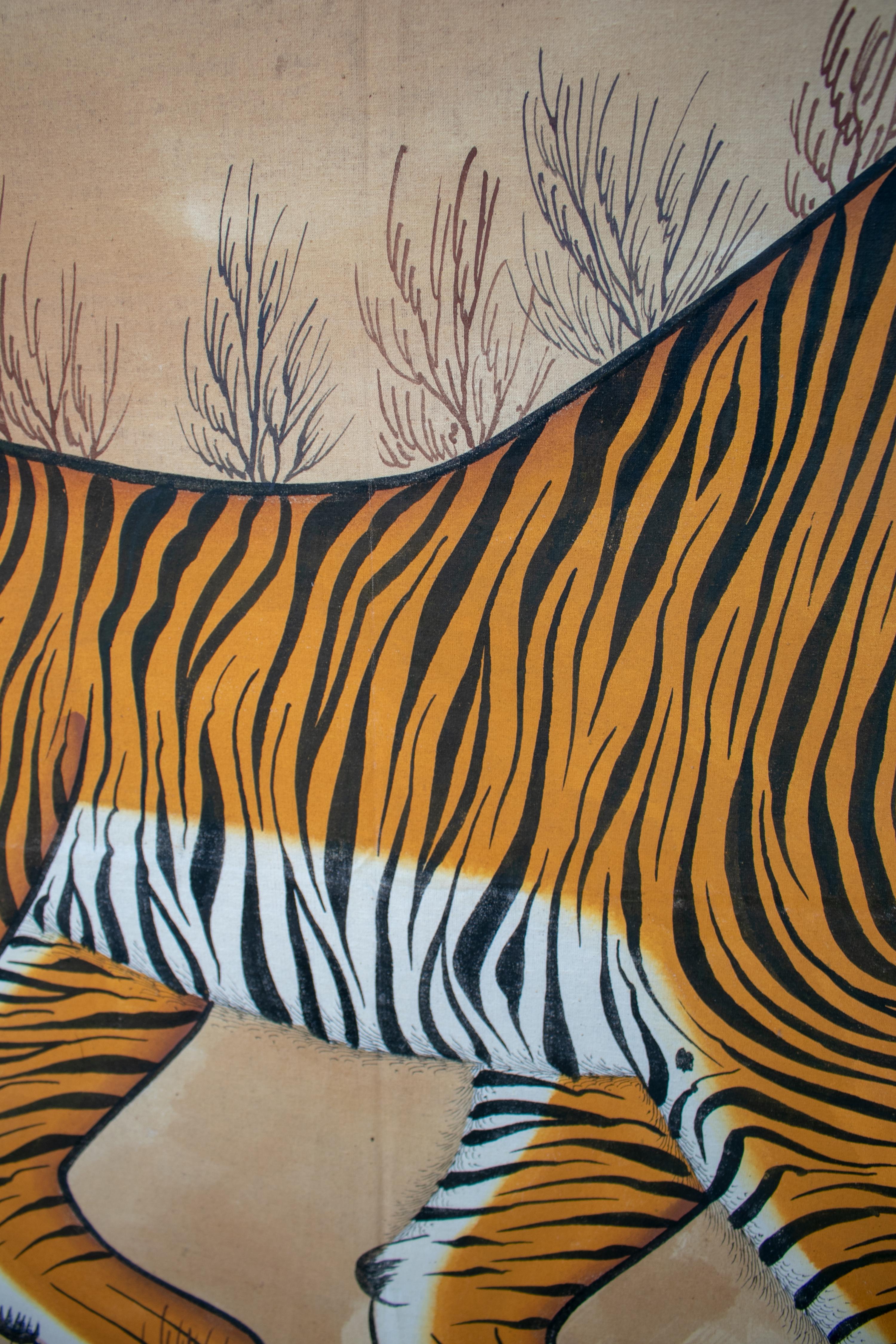 india tiger drawing
