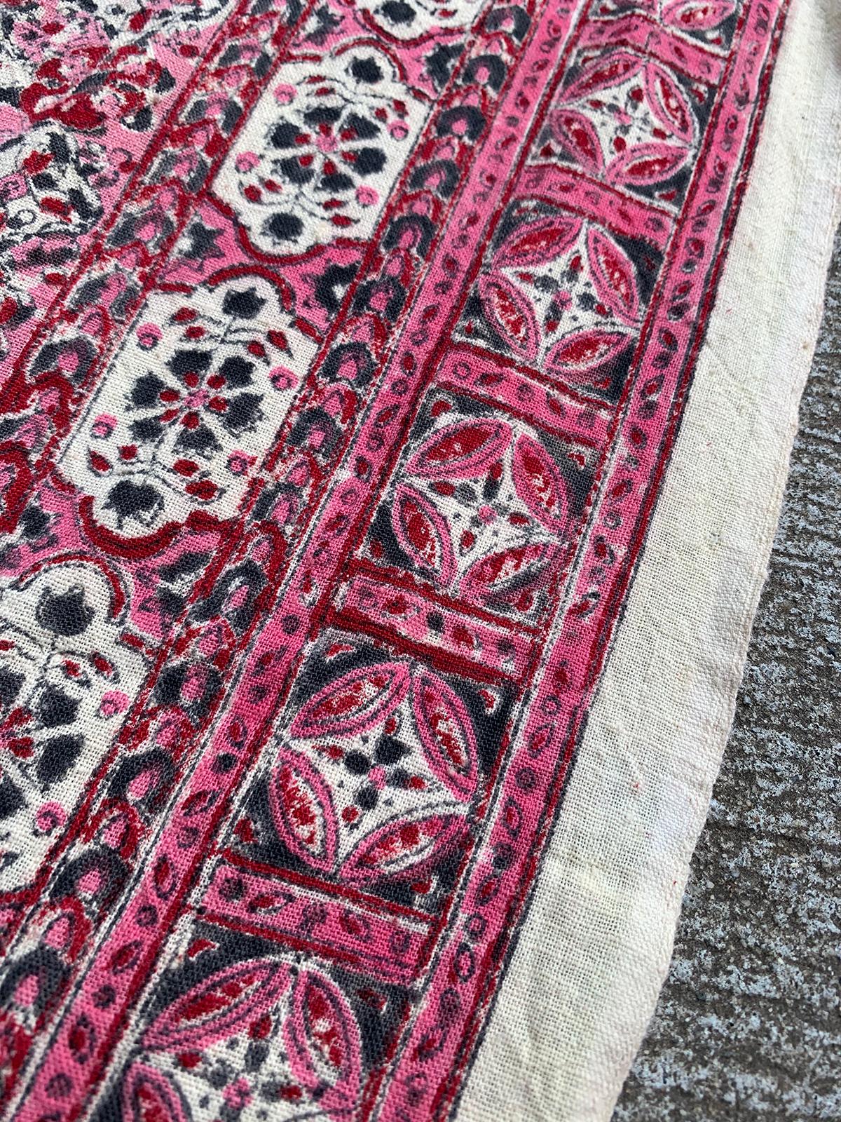20th Century Indian Pink Lotus Mandala Fabric/Textile For Sale 7