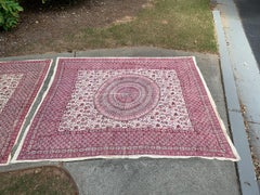 20th Century Indian Pink Lotus Mandala Fabric/Textile