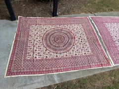 20th Century Indian Pink Lotus Mandala Fabric/Textile