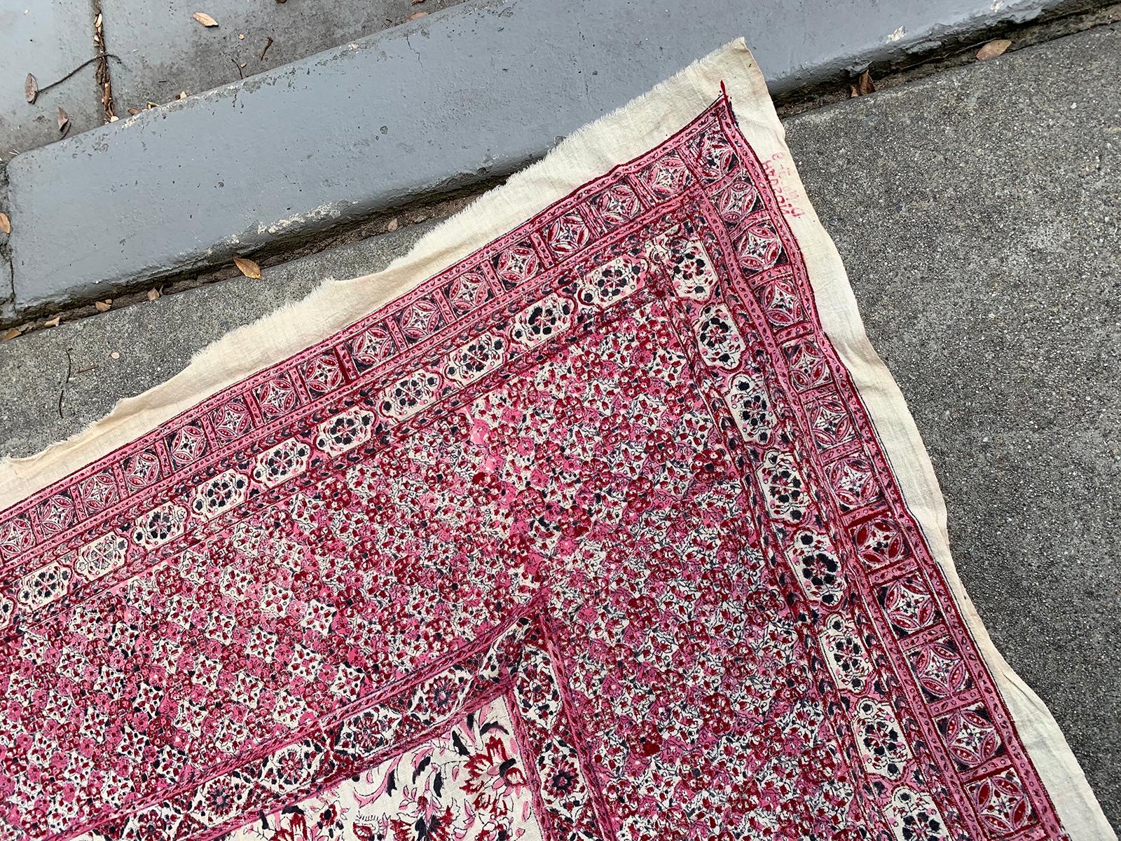 20th Century Indian Pink Lotus Mandala Fabric/Textile In Good Condition For Sale In Atlanta, GA