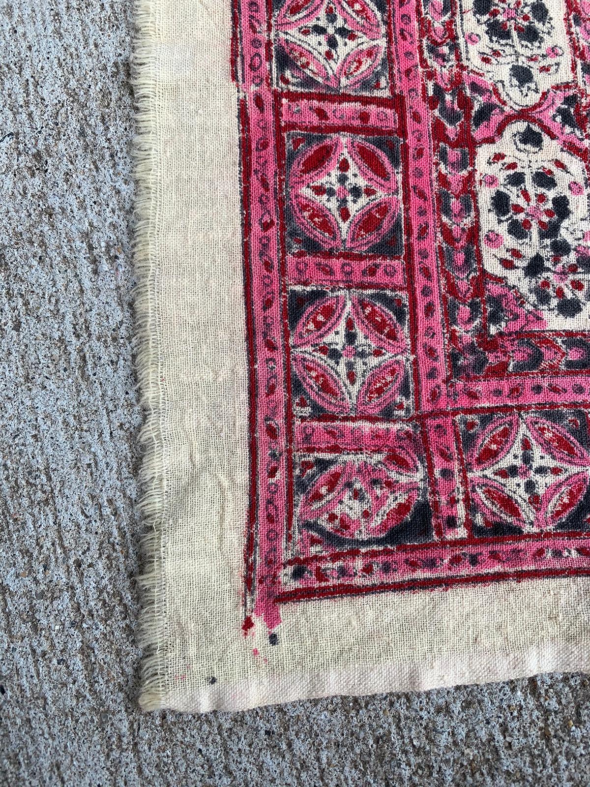 20th Century Indian Pink Lotus Mandala Fabric/Textile In Good Condition For Sale In Atlanta, GA