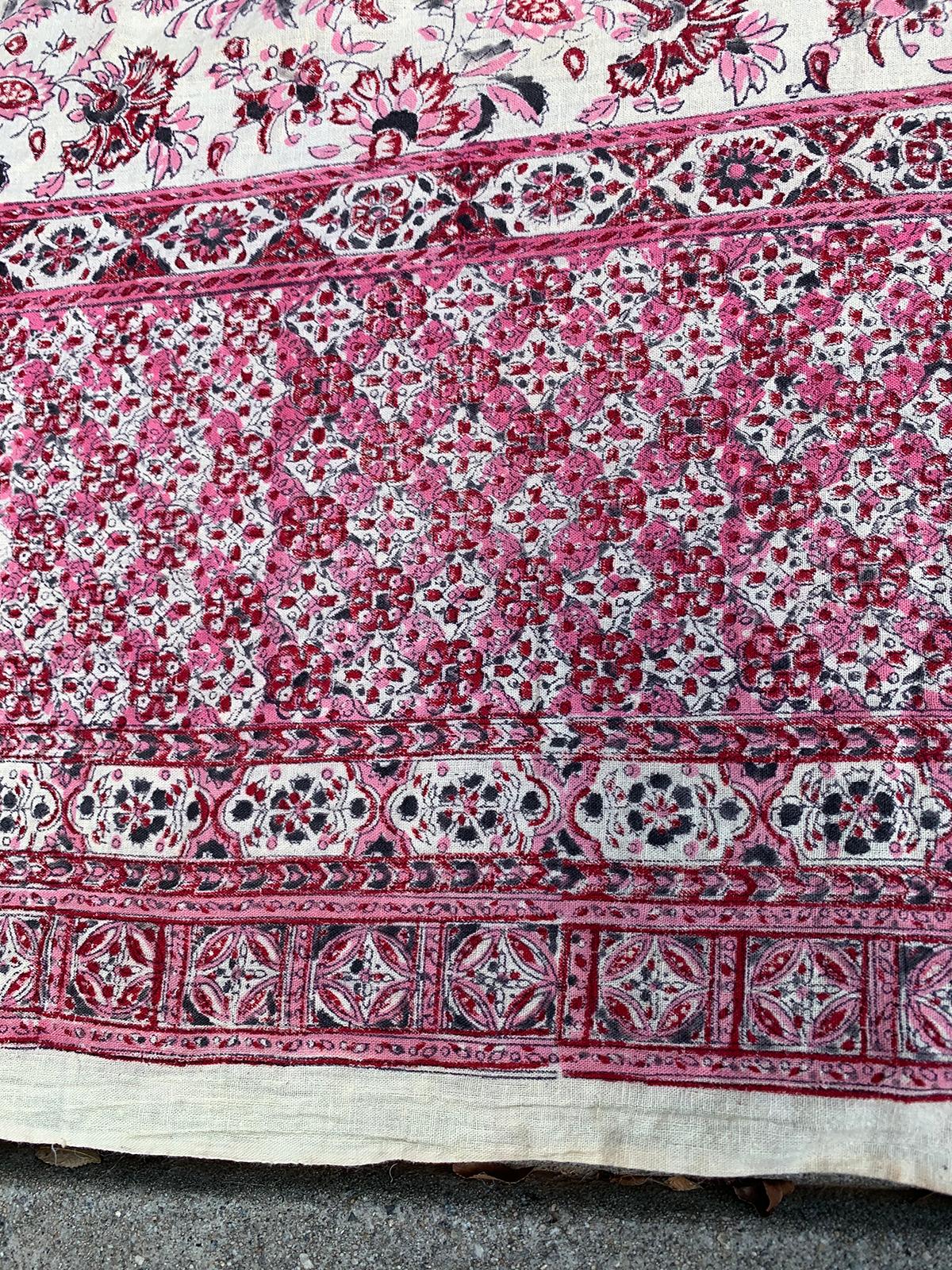20th Century Indian Pink Lotus Mandala Fabric/Textile For Sale 2