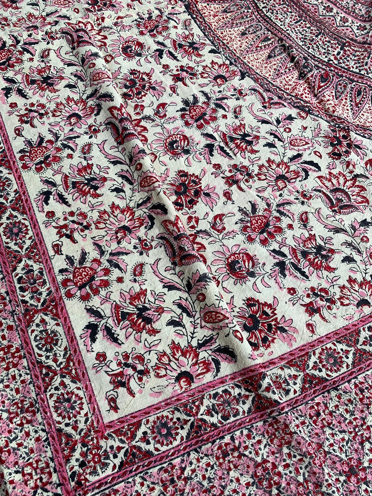 20th Century Indian Pink Lotus Mandala Fabric/Textile For Sale 3