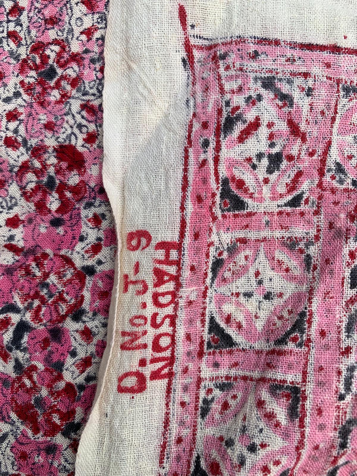 20th Century Indian Pink Lotus Mandala Fabric/Textile For Sale 4