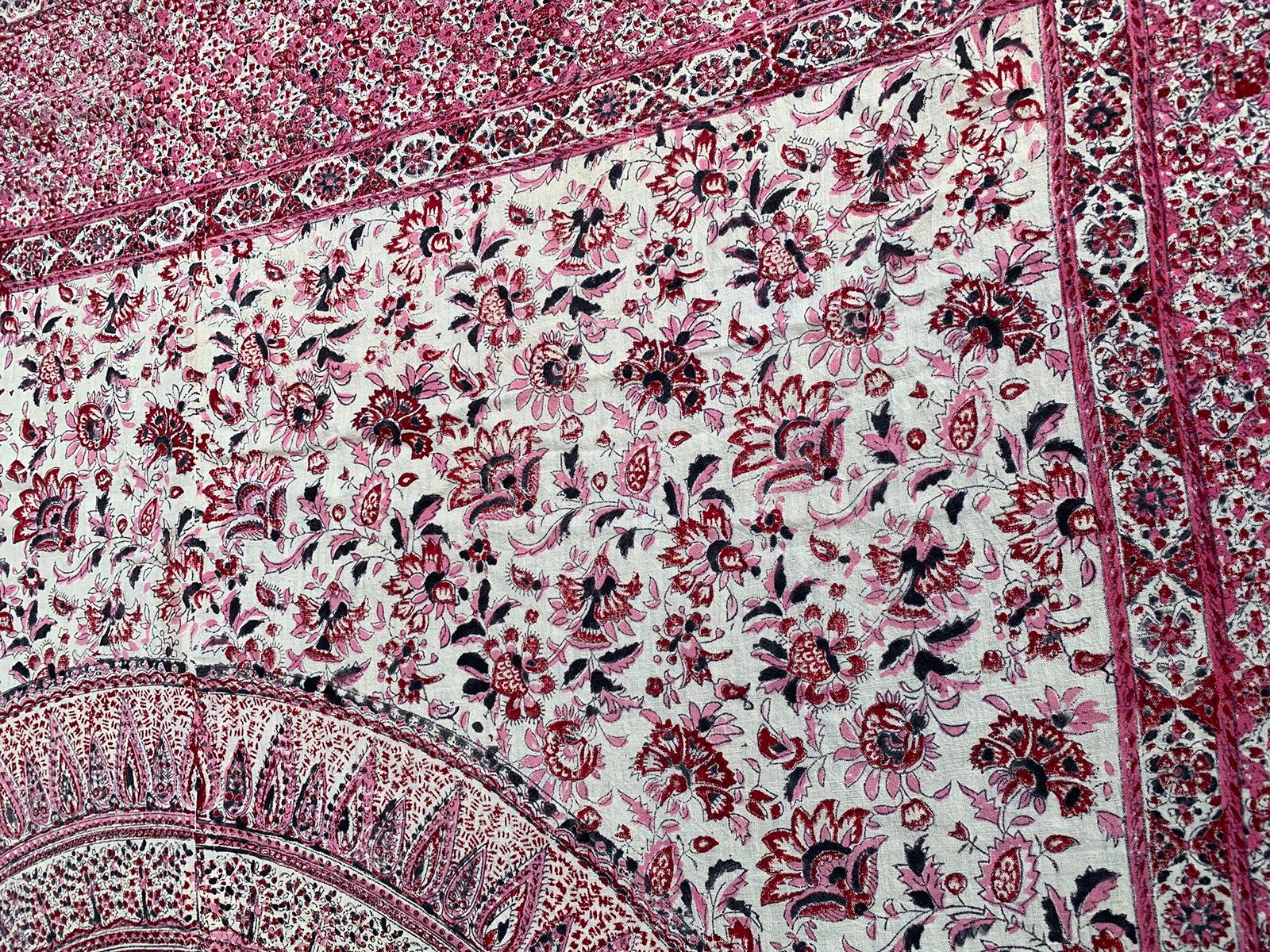 20th Century Indian Pink Lotus Mandala Fabric/Textile For Sale 5
